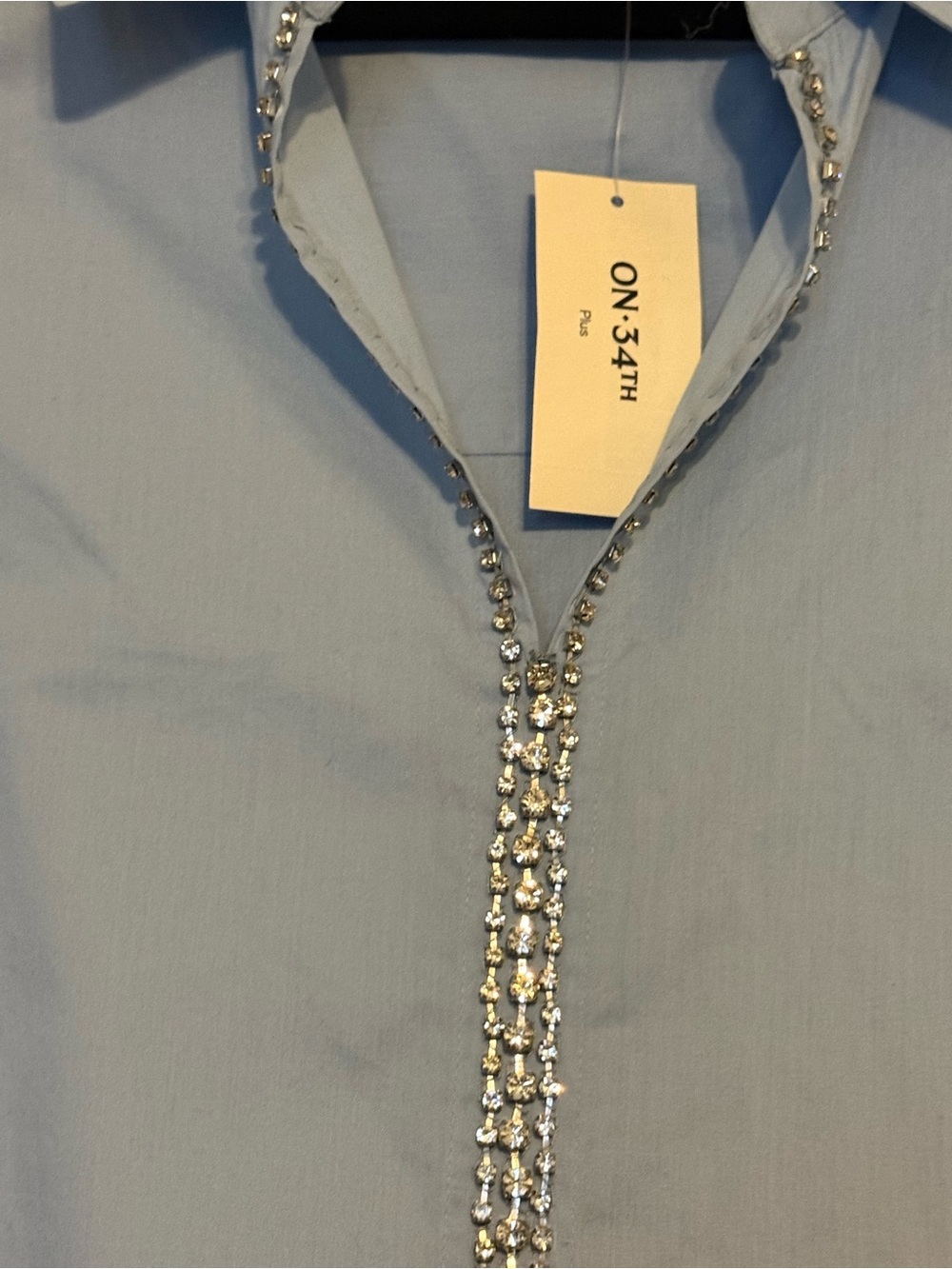 NWT On 34th Trendy Plus Size Solid Embellished Popover Top, Macy's Exclusive 2X - Picture 7 of 11